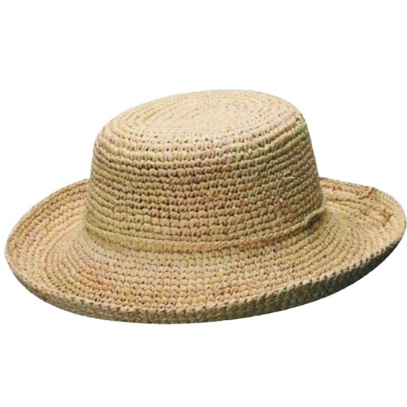 Scala Womens Crochet Raffi Crushable Handcrafted Packable Natural One Size Hat - Picture 5 of 9